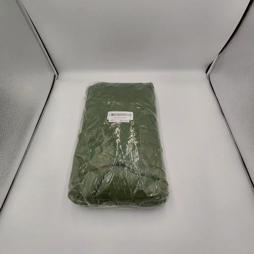 Olive Green Spandex Stretchy Tablecloth For 6ft Rectangular Table With Ruffles
